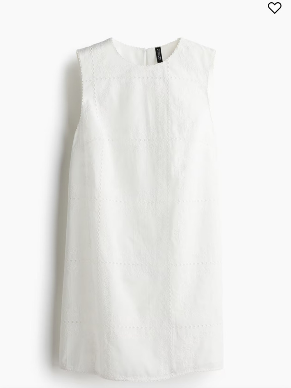 H&M Sleeveless White Eyelet Shift Dress